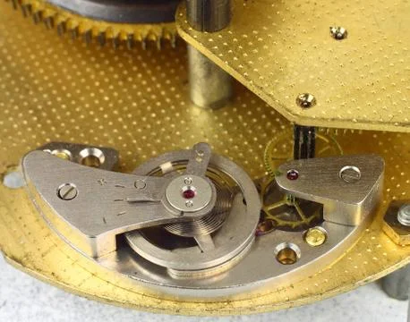 Clockwork details macro Stock Photos