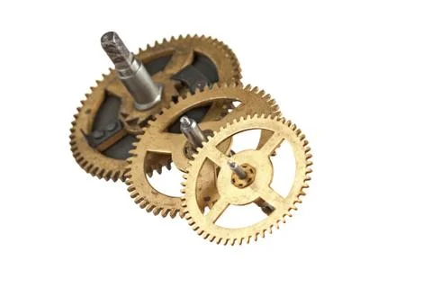 Clockwork gears isolated on white background Stock Photos