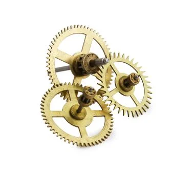 Clockwork gears isolated on white Stock Photos