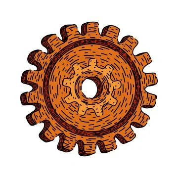 Clockwork gears steampunk sketch hand drawn vector Stock Illustration