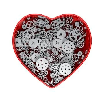 Clockwork heart silver Stock-Illustration