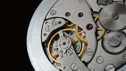 Clockwork. Macro shot of clock mechanism. Gears. Artistic blur Stock Footage 204718966
