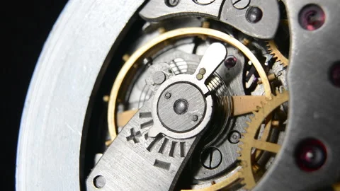 Clockwork. Macro shot of clock mechanism. Gears. Artistic blur Stock Footage 204795057