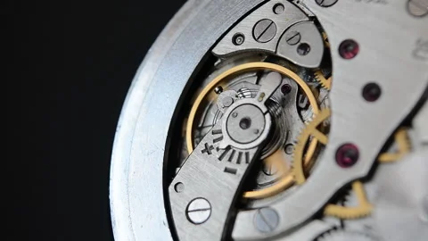 Clockwork. Macro shot of clock mechanism. Gears. Artistic blur Stock Footage 204795647