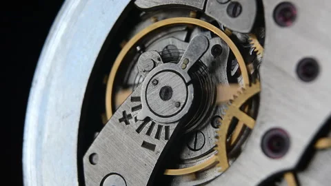 Clockwork. Macro shot of clock mechanism. Gears. Artistic blur Stock Footage 204795672