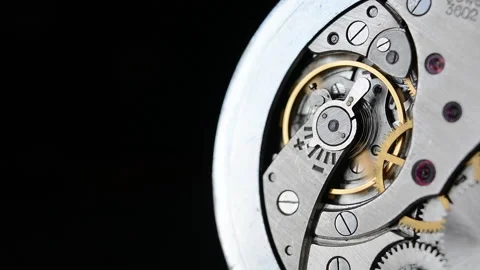 Clockwork. Macro shot of clock mechanism. Gears. Artistic blur Stock Footage 204796068