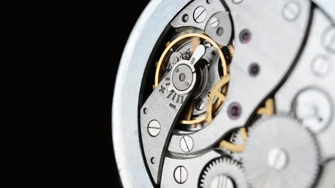 Clockwork. Macro shot of clock mechanism. Gears. Artistic blur Stock Footage 204796766