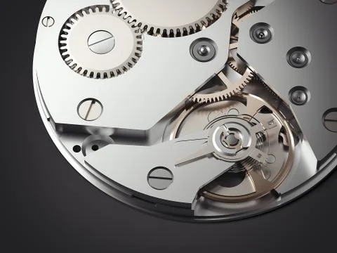 Clockwork mechanism. 3d rendering イラスト素材