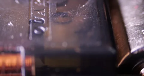 Clockwork Mechanism Close Up Moving Plastic Gears Precise Synchronized Movement Stock Footage 321810140