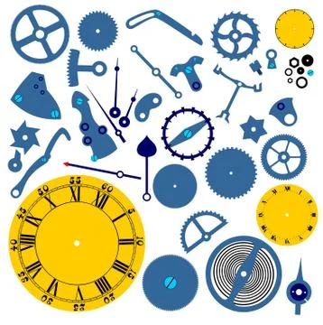 Clockwork mechanism Stock Illustration