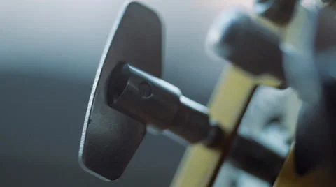 Clockwork mechanism key unwinding Video stock 35004784
