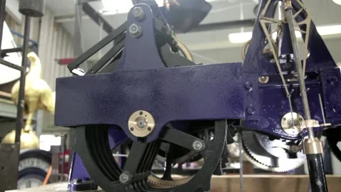 Clockwork Mechanism of Vintage Tower Clock 스톡 동영상 345753963
