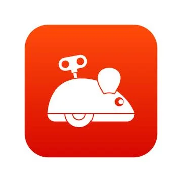 Clockwork mouse icon digital red Illustrazione stock
