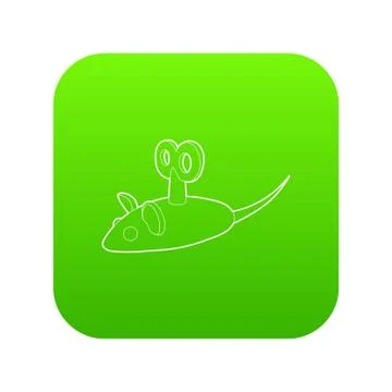 Clockwork mouse icon green vector Stock Illustration