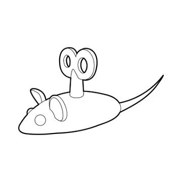 Clockwork mouse icon, outline style Illustrazione stock