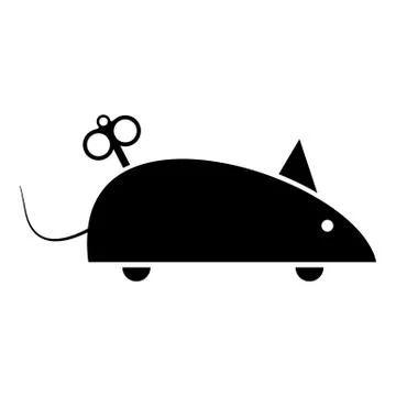 Clockwork mouse icon, simple style Illustrazione stock