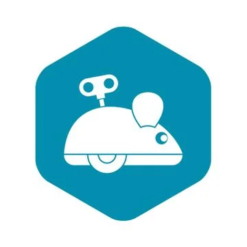 Clockwork mouse icon, simple style Illustrazione stock