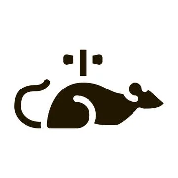 Clockwork Mouse Icon Vector Glyph Illustration 스톡 일러스트