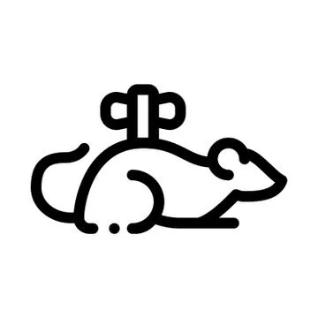 Clockwork Mouse Icon Vector Outline Illustration 스톡 일러스트