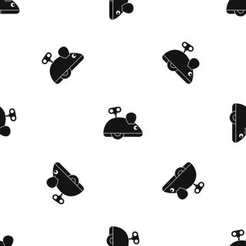 Clockwork mouse pattern seamless black Illustrazione stock