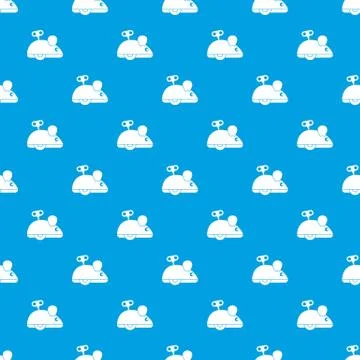 Clockwork mouse pattern seamless blue Illustrazione stock
