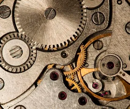 Clockwork old mechanical Stock Photos