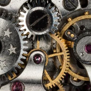 Clockwork old mechanical Stock Photos
