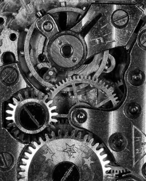 Clockwork old mechanical Stock Photos