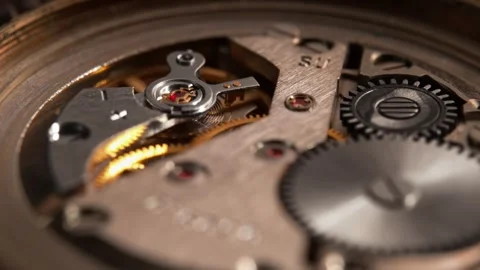 Clockwork of the Old Rusty Wristwatch in Macro Stock Footage 271151515