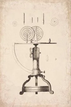 Clockwork Pivot Friction Testing Apparatus Technical Diagram 1765 Stock Illustration