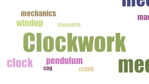 Clockwork Tag Cloud Animated On White Background Stock Footage 103668139