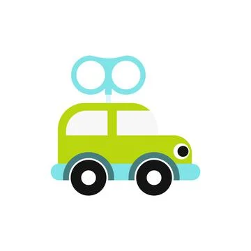 Clockwork toy car icon Illustrazione stock