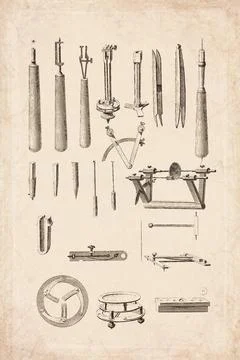 Clockwork Watchmaking Advanced Special Tools Technical Diagram 1765 Stock Illustration