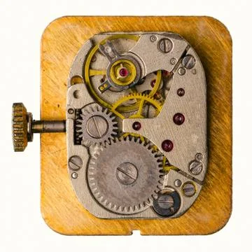 Clockwork on white background Stock Photos