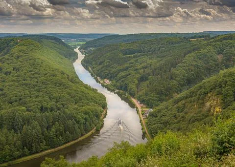 Cloef of the river Saar in Germany Stock Photos