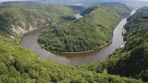 Cloef view point and the Saar river Stock Footage 124127721
