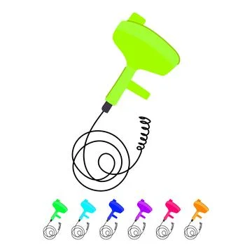 Clog drain snake vector cartoon graphic Ilustración de archivo