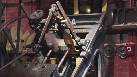 Clog Making Machine In Traditional Workshop Stock Footage 319438623