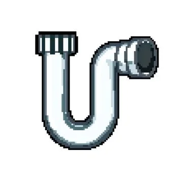 Clog waste drain trap pixel art vector illustration Ilustración de archivo