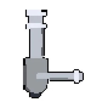 Clog waste drain trap pixel art vector illustration Ilustración de archivo