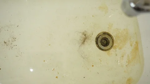 Clogged bathtub drain. Stock Footage 96043695