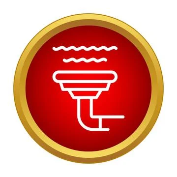 Clogged drain pipe symbol with stagnant water Stock Illustration