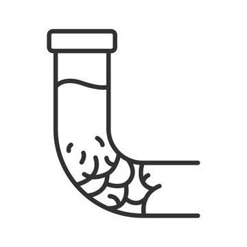 Clogged pipe or drain icon in line design. Plumbing, blockage, problem, water 库存插图