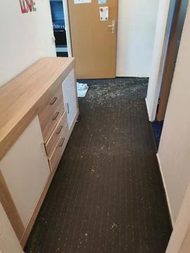 Clogged sewage drain pipe, causing a damage Foto stock