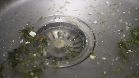Clogged Sink in the kitchen. Dirty Kichen Sink Stock-Footage 114649870