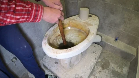 Clogged toilet. Vidéo 120285979