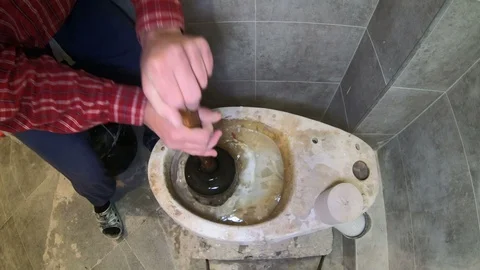 Clogged toilet. Video stock 120286188
