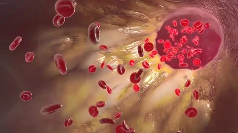 Clogging of the arteries with plaque Stock Illustration