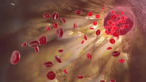 Clogging of the arteries with plaque Stock Illustration