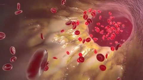 Clogging of the arteries with plaque Stock Illustration